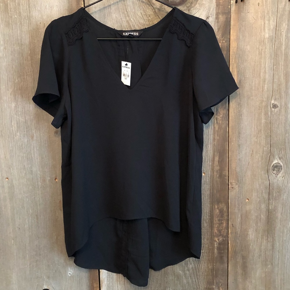 2016 Express Lace-up Blouse in Black Size Small Women’s